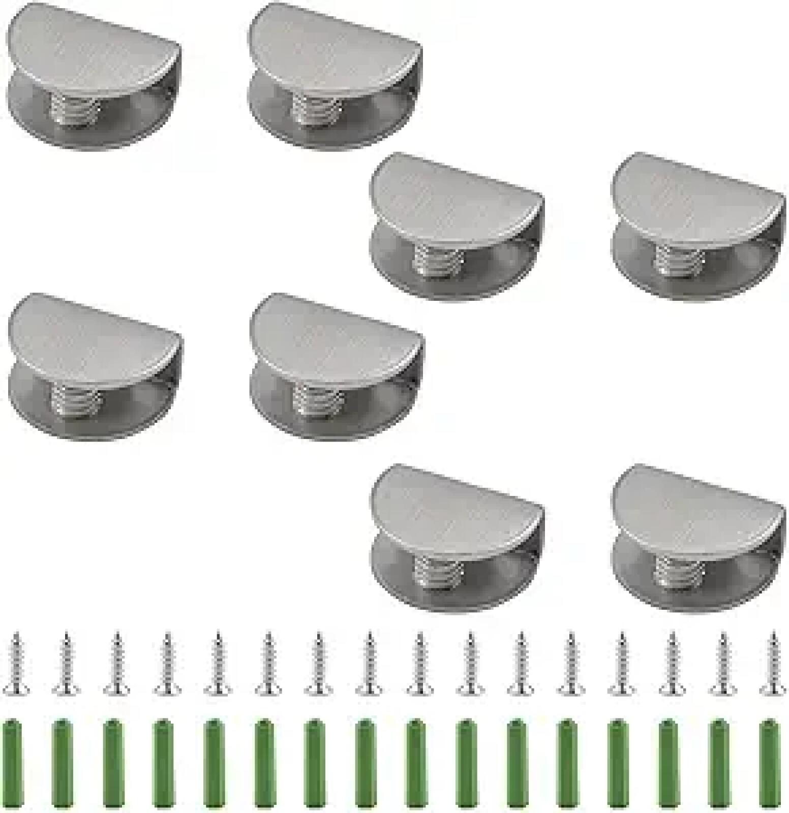 Verstellbare Edelstahl-glasregalhalterungen, Geeignet Für Schränke, Zur Befestigung Von Glasplatten Bis Zu 12 Mm Dicke, 8er-set