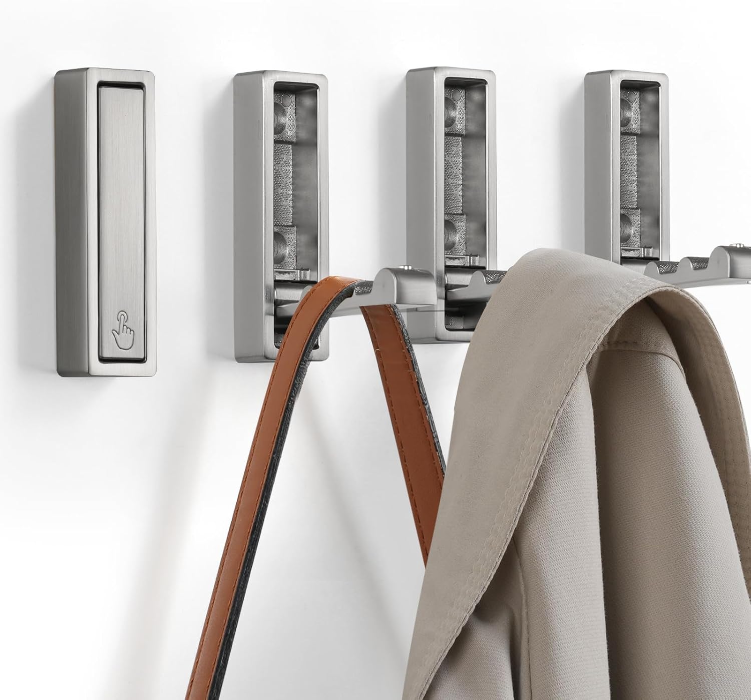 Klappbare Wandhaken, Ideal Für Badezimmer, Ankleidezimmer Und Eingangsbereiche. (nickelfarben, 4er-set)
