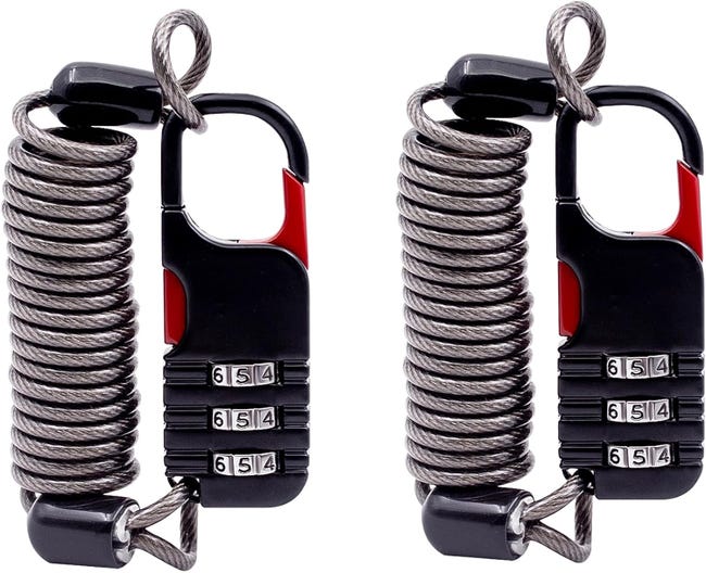 Dieses Kleine, Einziehbare Zahlenschloss Aus Stahlseil Eignet Sich Für Koffer, Handtaschen, Rucksäcke Und Ähnliche Gegenstände.