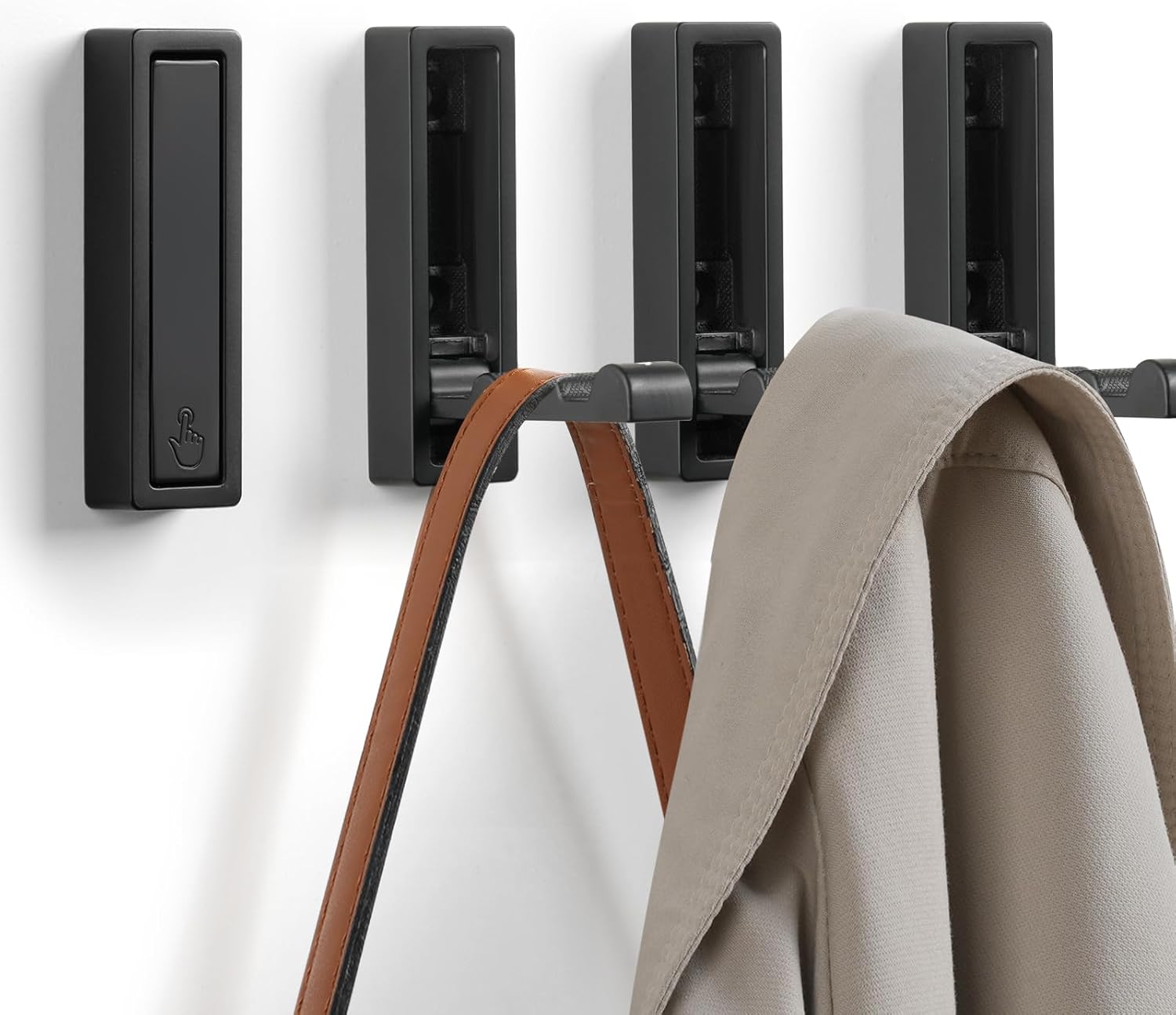 Klappbare Wandhaken, Ideal Für Badezimmer, Ankleidezimmer Und Eingangsbereiche. (schwarz, 4er-set)