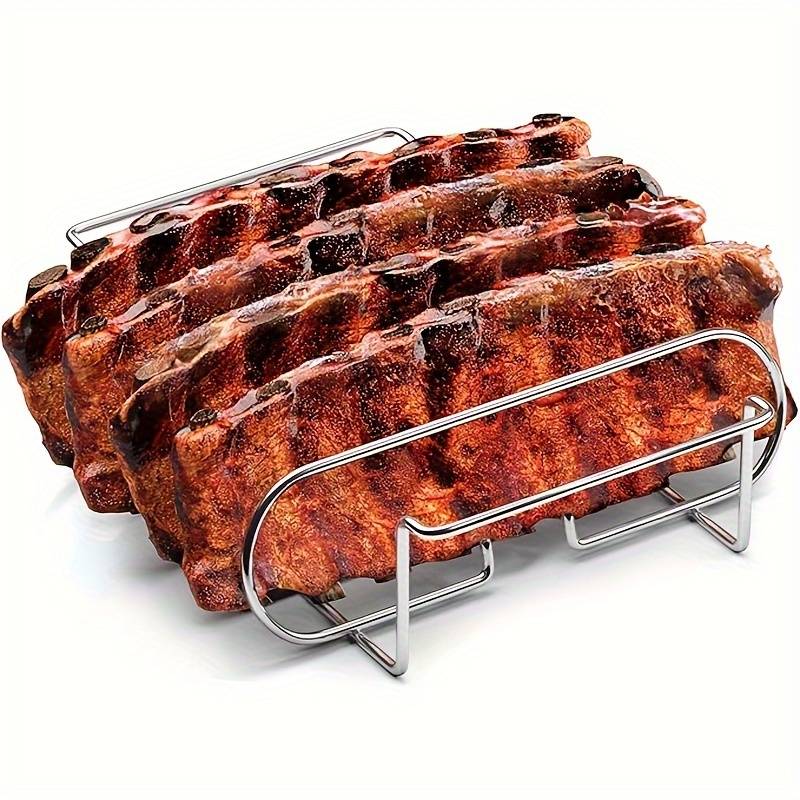 Rippengrill, Grill Aus Kohlenstoffstahl, Geeignet Zum Räuchern Und Grillen, Versilbert, 1 Stück.