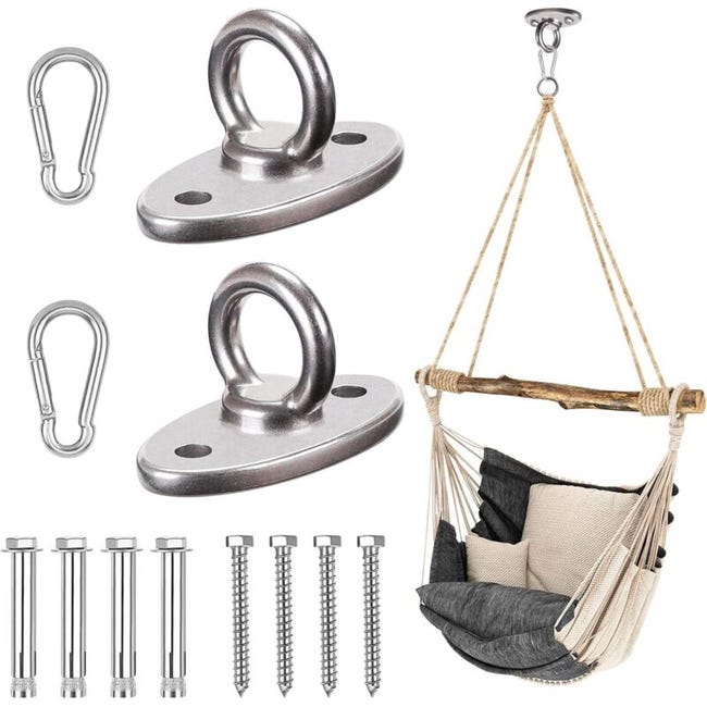 Hochleistungs-hebehaken, 2er-pack, Heberinge Aus Edelstahl 304, Deckenmontage, Mit Hebelhaken.