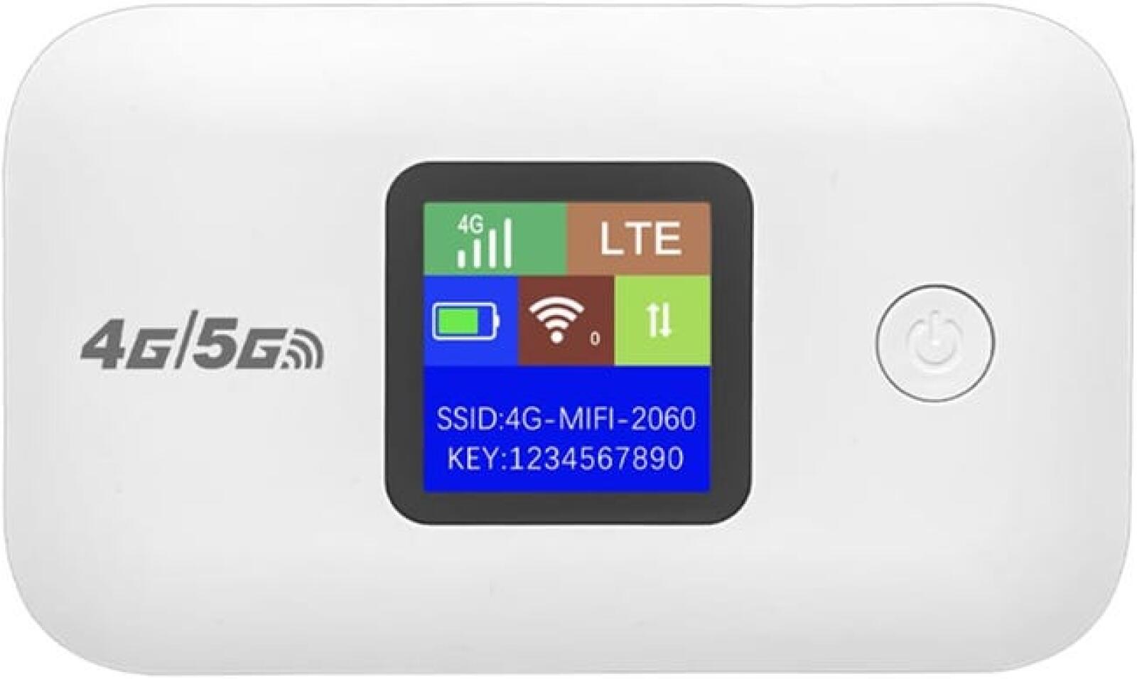 Mobiler Wlan-router, Tragbarer Breitband-internetzugangspunkt, Reise-wlan-zugangspunkt, Tragbarer Router, Weiß