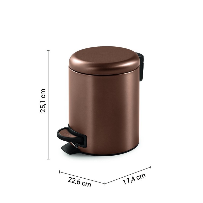 Mülleimer Für Das Bad 3 L In Roségold, 25,1 X 17,4 X 22,6 Cm