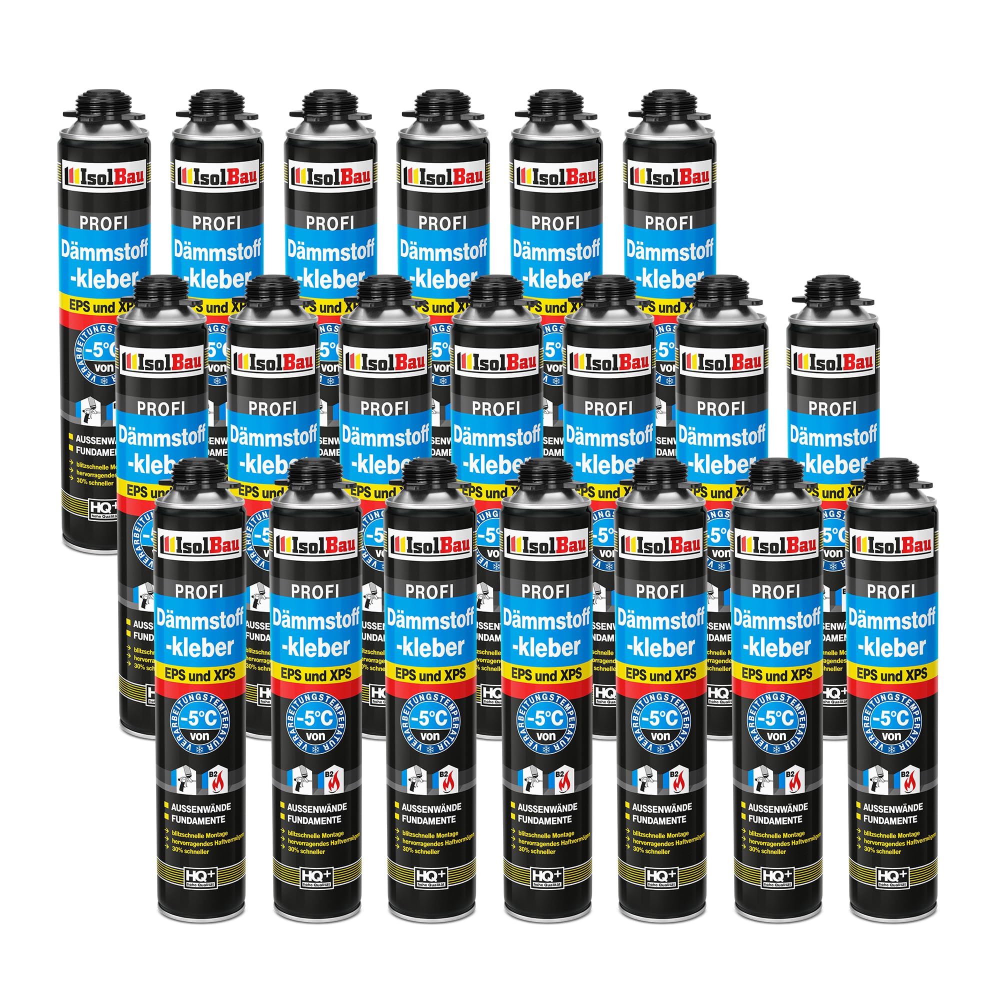 Dämmstoffkleber Pu-klebeschaum B2 Dämmplatten 20 X 750ml Perimeterkleber Eps Xps