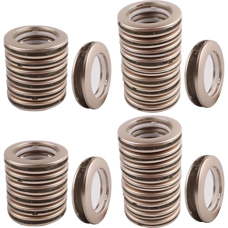 Packung Mit 32 Clip-on-duschvorhangösen, 40 Mm Innendurchmesser, Römische Duschvorhangringe, Ösen-set Für Vorhänge, Ösenwerkzeug, Zubehör (kaffee)