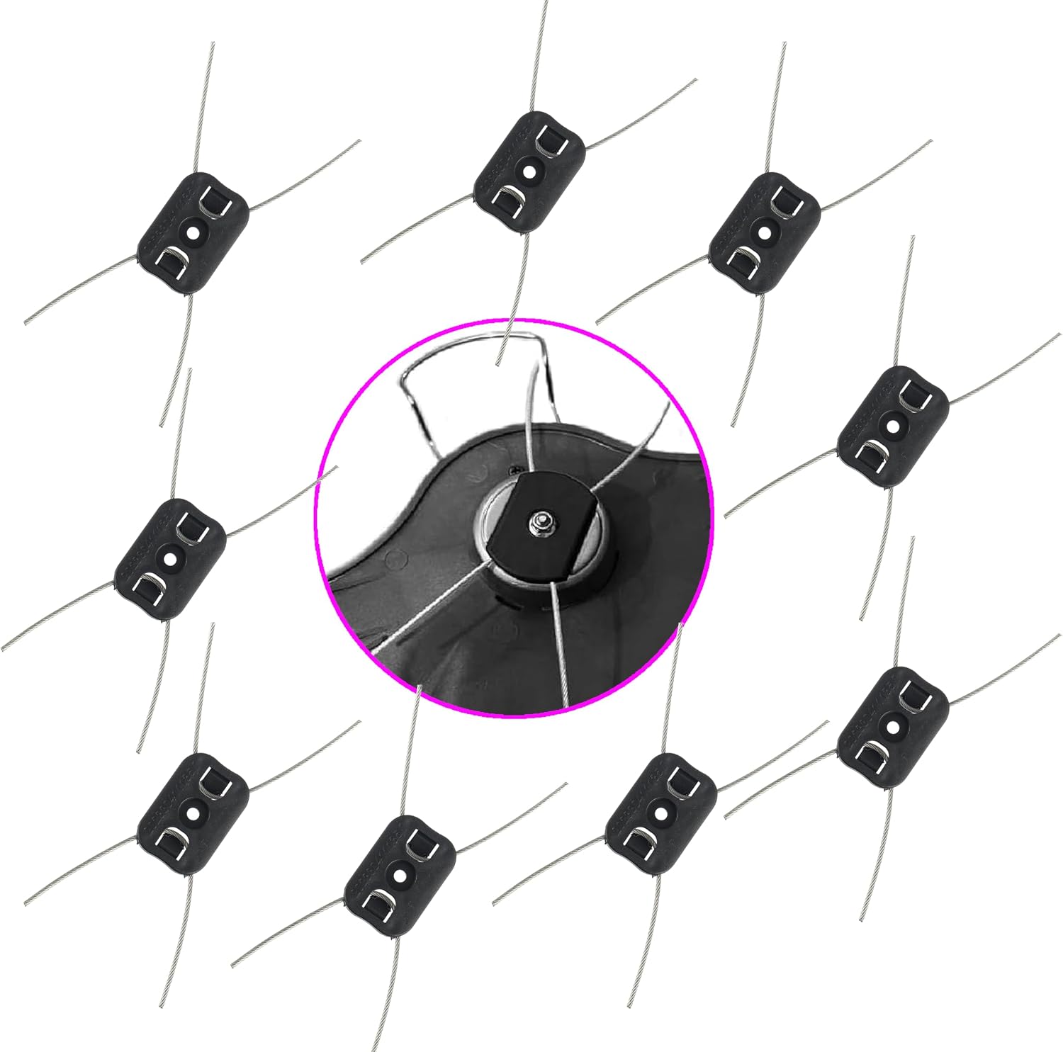 Packung Mit 10 Ersatz-elektro-freischneiderköpfen Aus Stahldraht Für Akku-freischneider (5,5 Mm Bohrung)