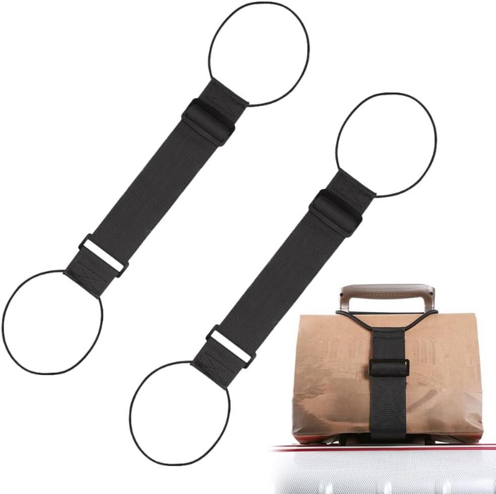 Set Mit 2 Verstellbaren Gepäckgurten, Elastische Koffergurte Für Sicheres Reisen, Kompatibel Mit Den Meisten Taschen