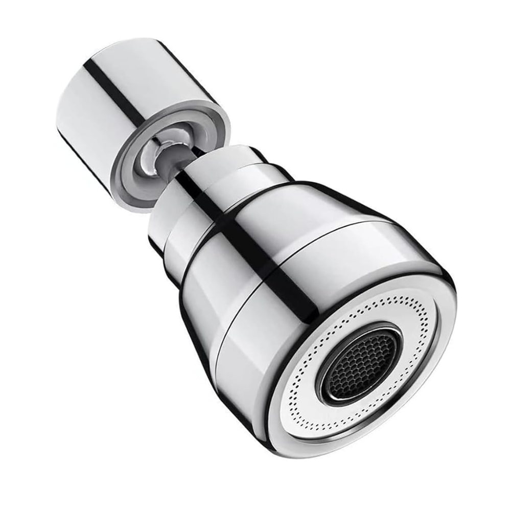 360° Drehbare Wasserhahnverlängerung, 3 Modi, Wasserhahnbelüfter, Wasserhahnadapter (silber, Kurz)