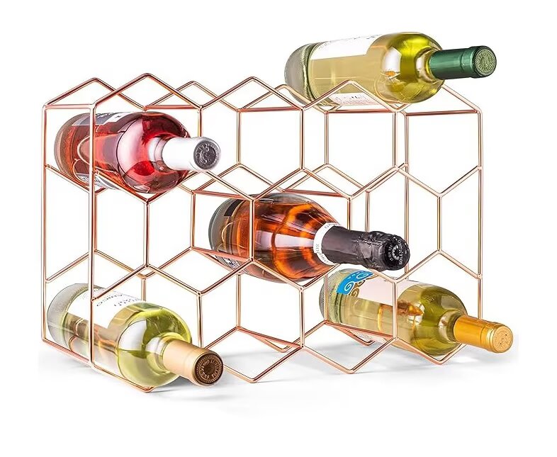 Modernes Weinregal Aus Metall Für 14 Flaschen – Dreistöckiges Tischregal Für Schrank, Speisekammer Und Weinlagerung – Keine Montage Erforderlich
