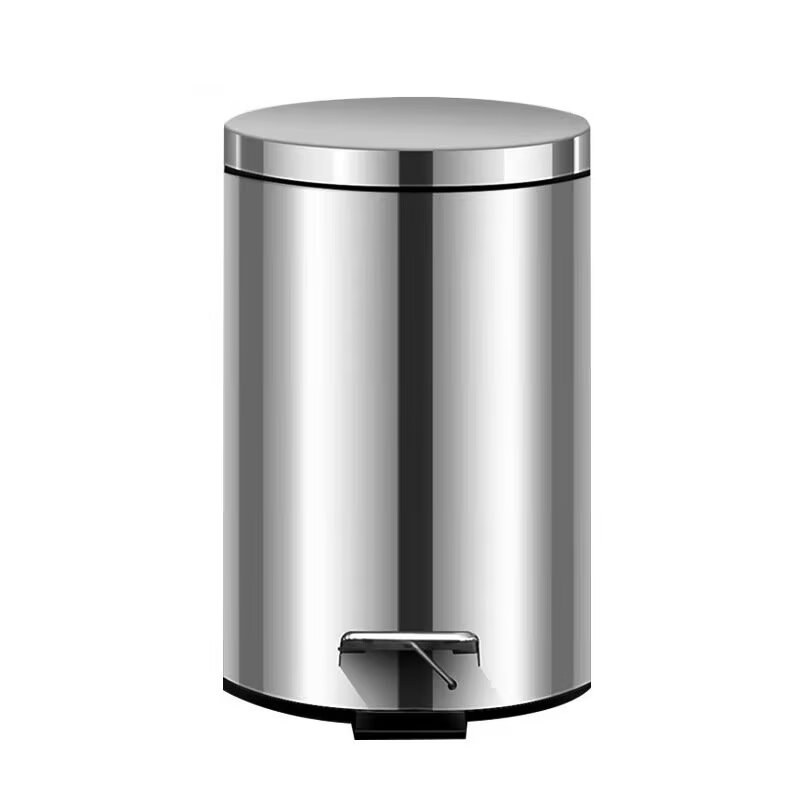 Runder Treteimer, Edelstahl, 7 L, Silber