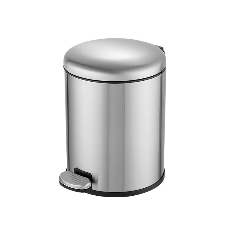 Edelstahl-badezimmerabfalleimer, Treteimer, 6 L, Silber