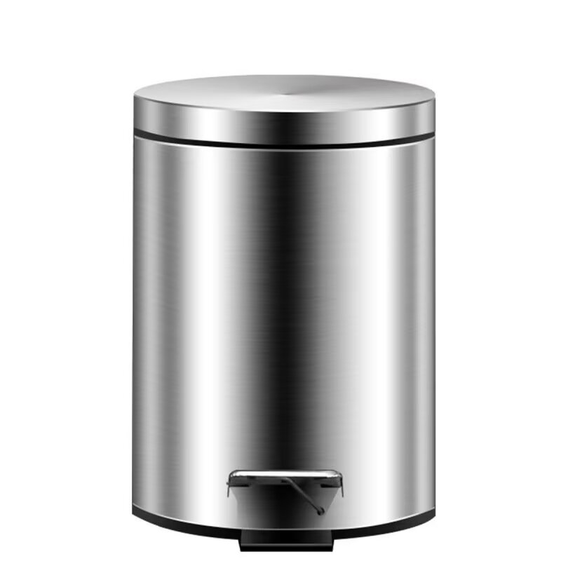 Runder Treteimer, Edelstahl, 5 L, Silber