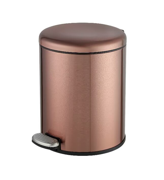 Ein Edelstahl-badezimmerabfalleimer Mit Pedal, 6 L, Roségold