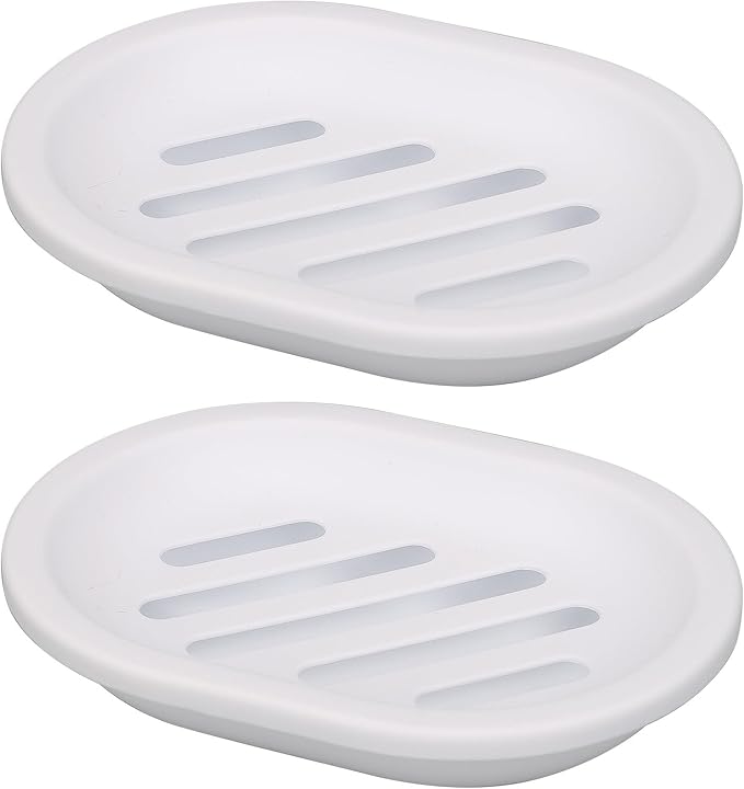 2er-set Seifenschalen, Weißer Seifenhalter, Reiseseifenhalter, Leicht Zu Reinigen, Trocken, Schimmelresistent (weiß)