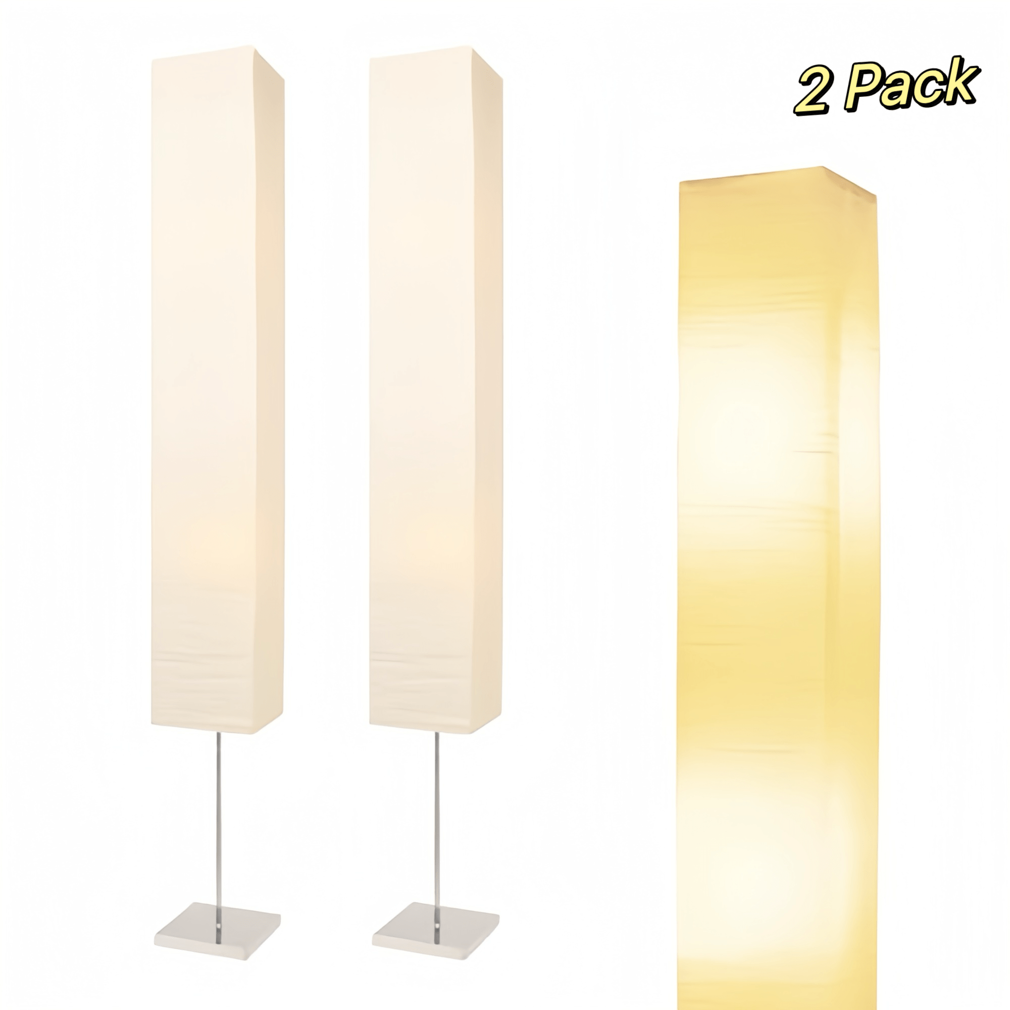 Jcpyiul 2 Satz Von Papier-bodenleuchten, Japanischer Stil Mit Reispapier-deckel, Eckpapierleuchten Für Schlafzimmer, Büro Und Wohnzimmer, Beige (2 Stück Quadratisch,ohne Glühbirne)