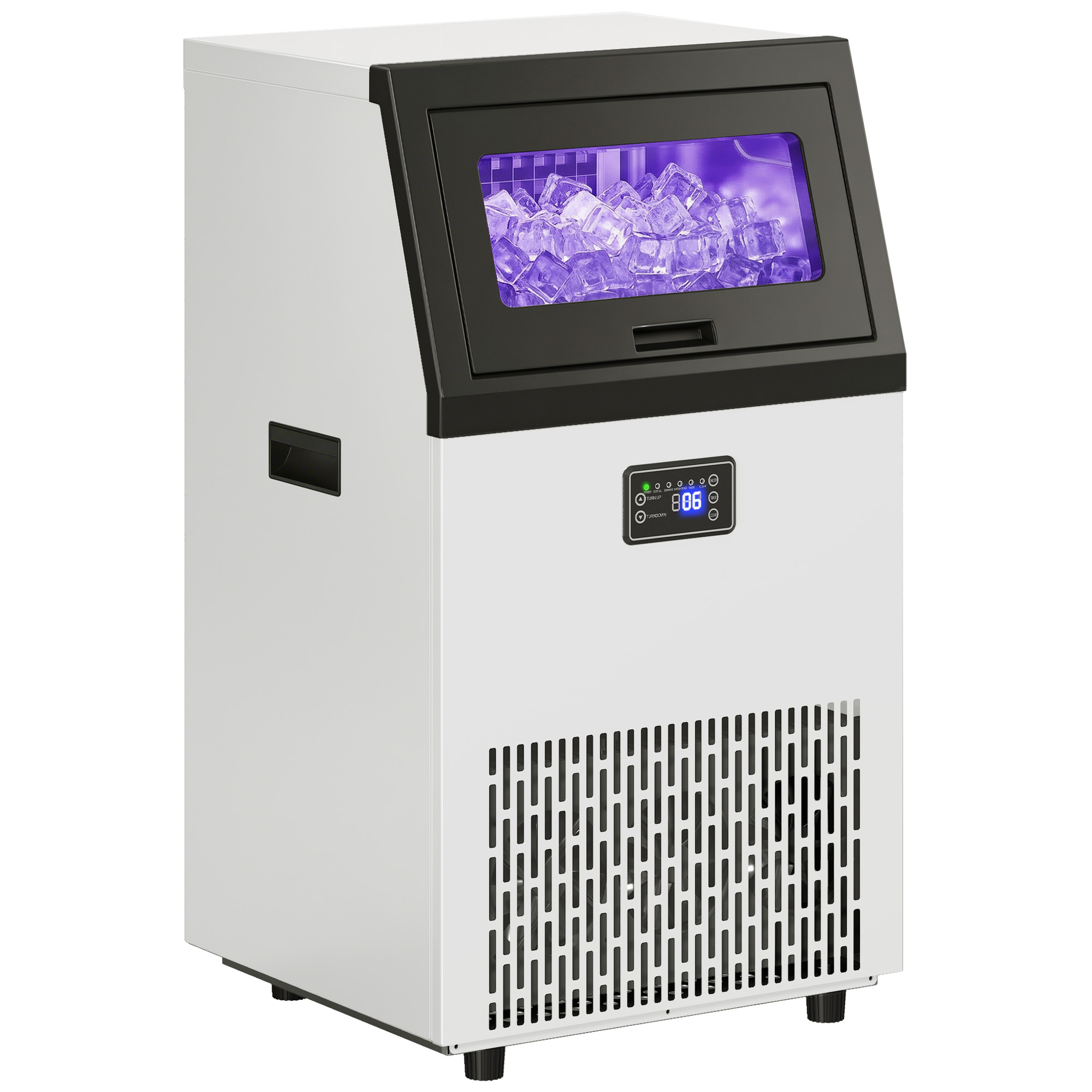 Gewerbliche Eiswürfelmaschine, 55 Kg/24h Edelstahl Unterbau- Oder Freistehende Eiswürfelmaschine Mit 13 Kg Speicher
