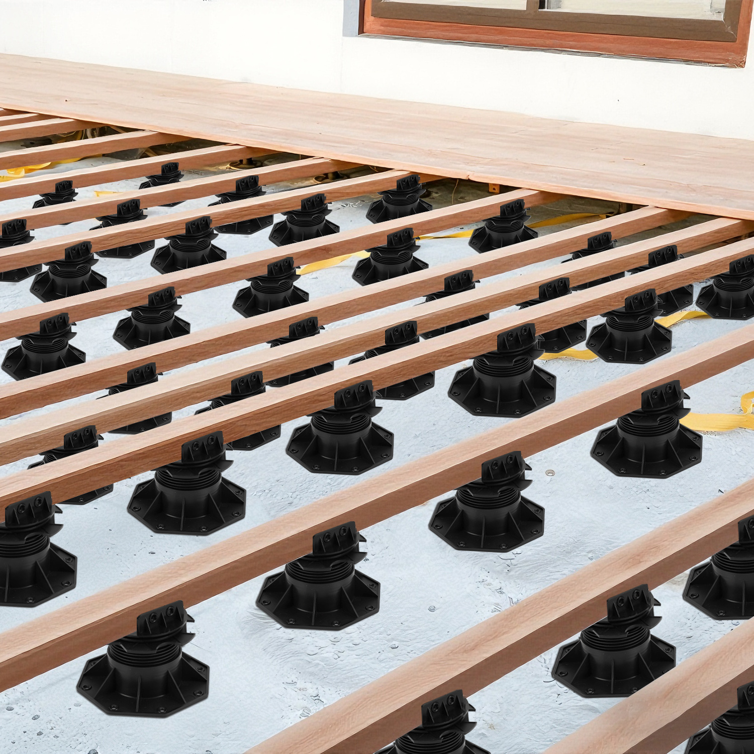 Jiubiaz 30 Stück Stelzlager Höhenverstellbar, 70-145mm Terrassenlager Einstellbarer Gradient, Füße Verstellbar, Plattenlager Für Terrassenplatten, Bodenplatten, Fliesen, Tragfähigkeit Von 560-660kg