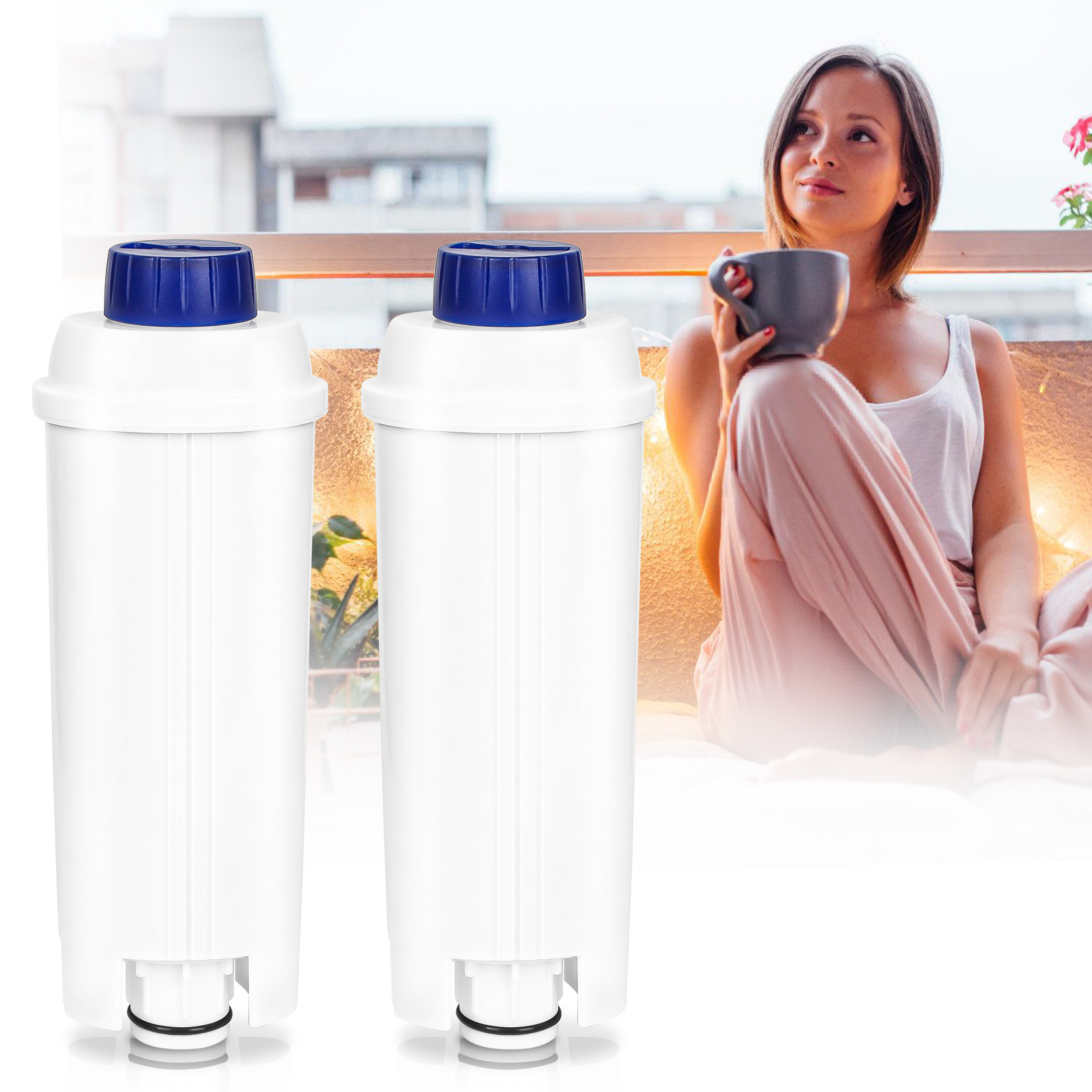 Jiubiaz Wasserfilter Delonghi Dlsc002 Kompatibel 2 Stück, Kaffeemaschine Ecam Etam, Aktivkohle