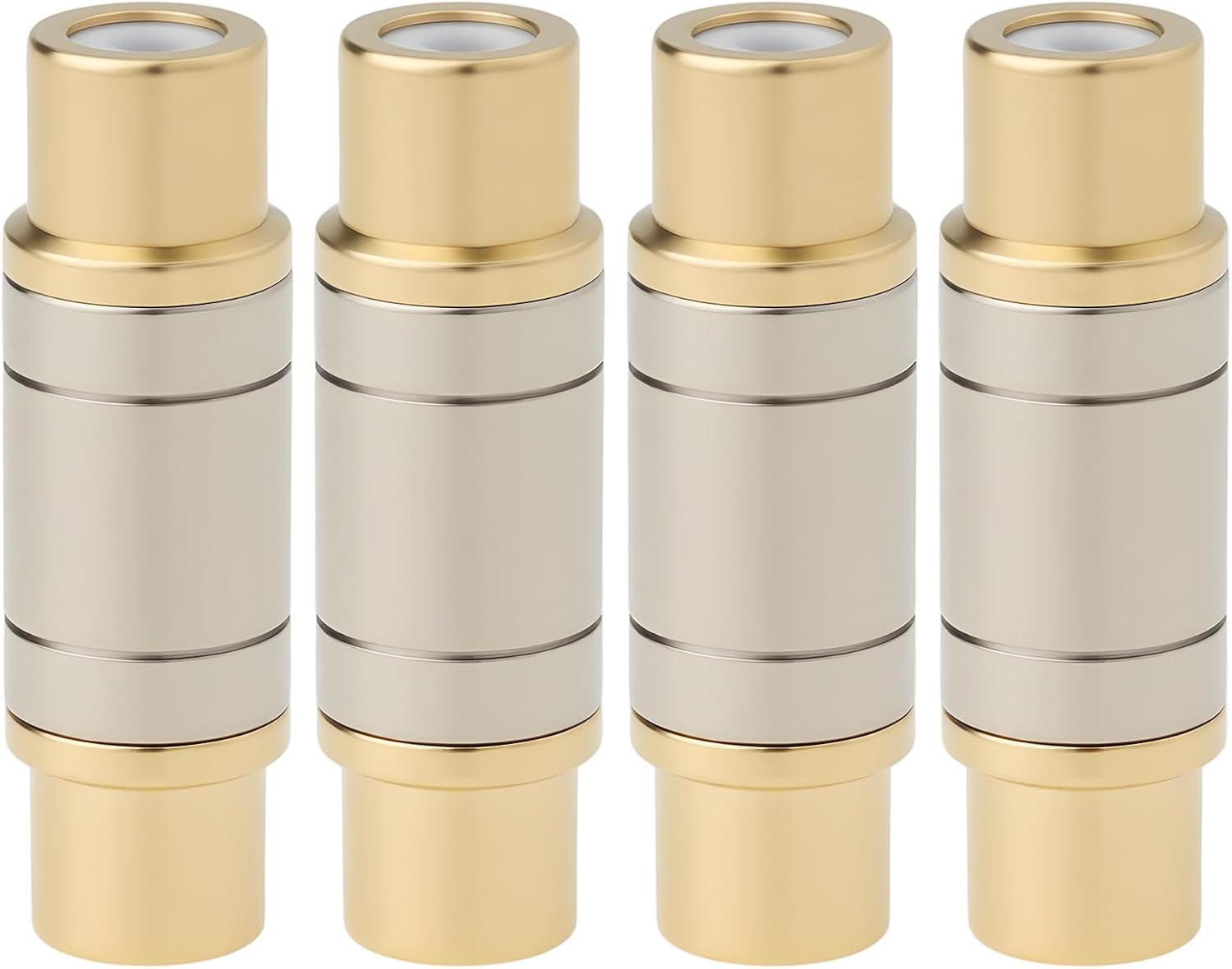Jssevn - Set Mit 4 Geraden Rca-adapterbuchsen (weiblich), Komplett Aus Vergoldetem Kupfer, Für Audio- Und Videogeräte