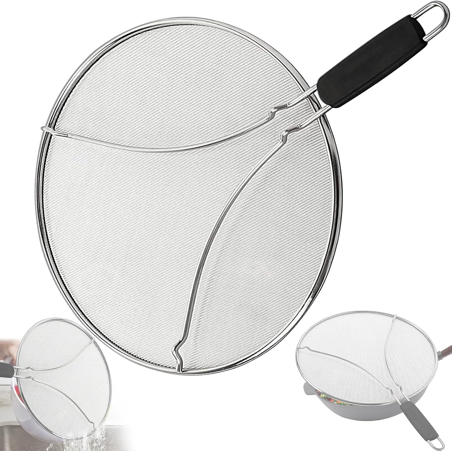 Jssevn Küchenspritzschutz, Perforierter Edelstahl, 33 Cm, Ölspritzschutz