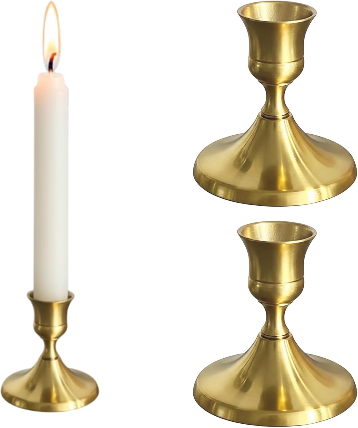 Jssevn-2 Stück Goldener Konischer Kerzenständer, Kronleuchter Für Hochzeitsfeiern, Festliche Weihnachtsdekoration Für Den Kamin Oder Als Wohndekoration