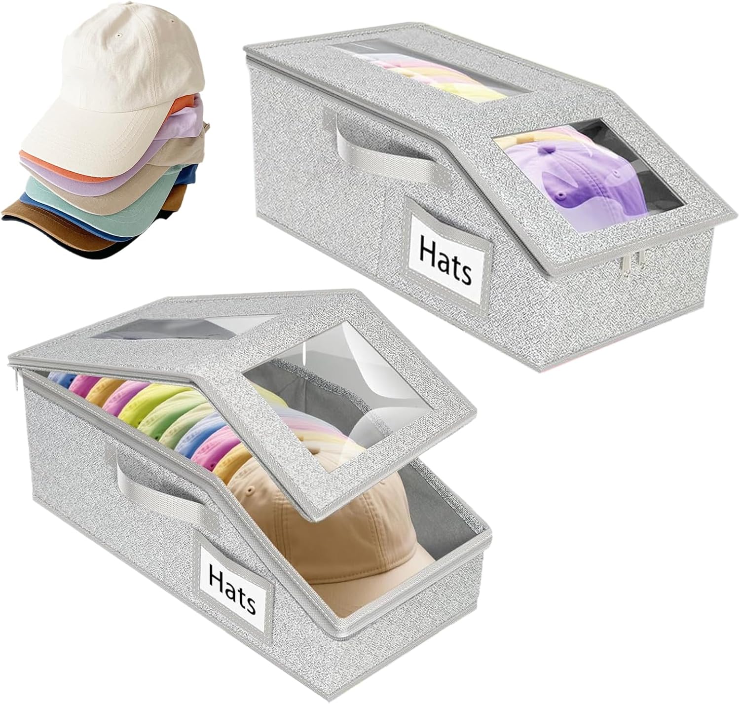 Jssevn Hut-organizer – Stapelbarer Baseballkappenhalter – 2 Große Halterungen – Für Kommode, Kleiderschrank, Schreibtisch, Zuhause, Büro