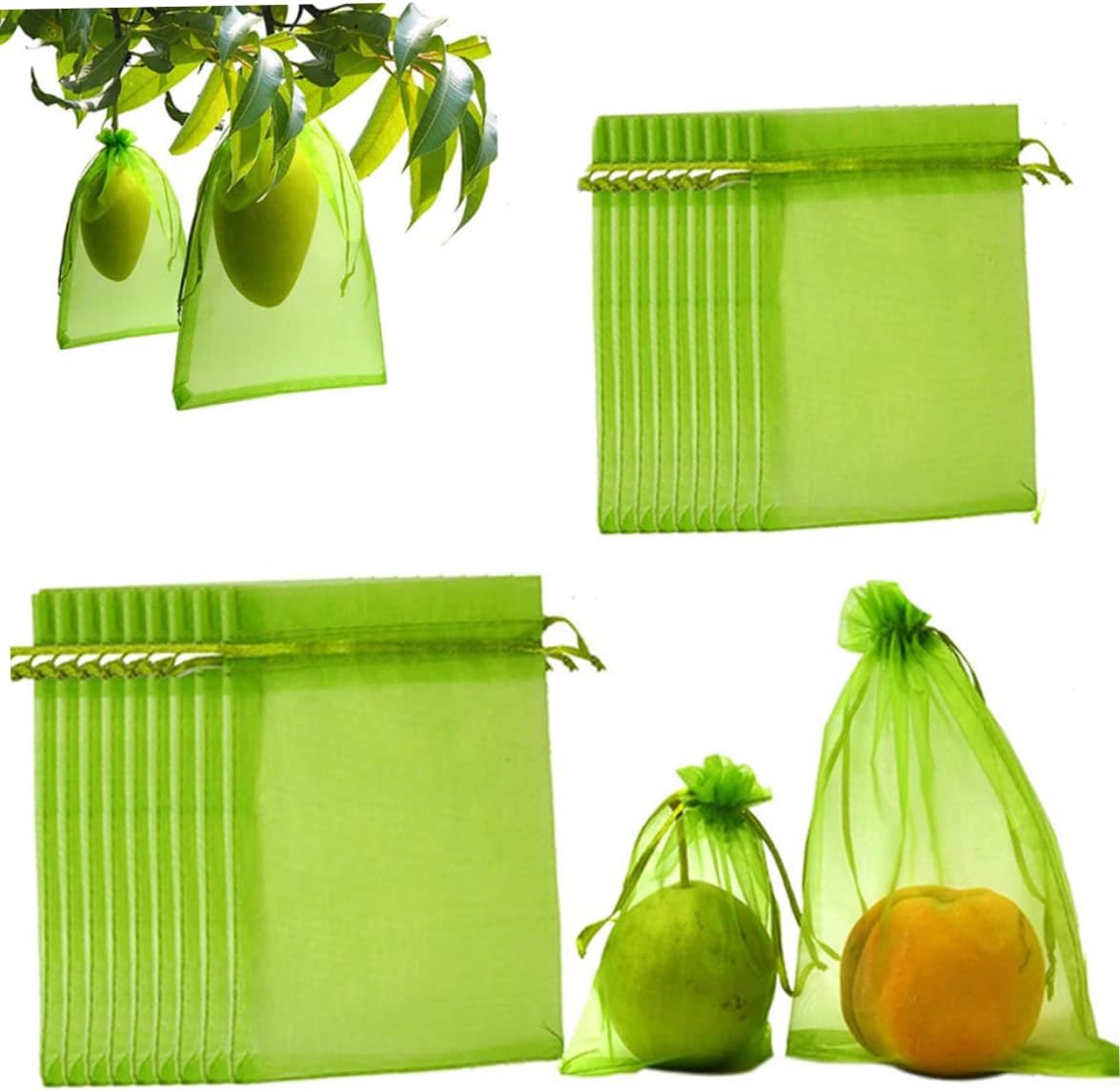 Jssevn-100 Stück Obstschutznetze, Obstschutzbeutel, Für Obstbäume, Garten, Barrierebeutel