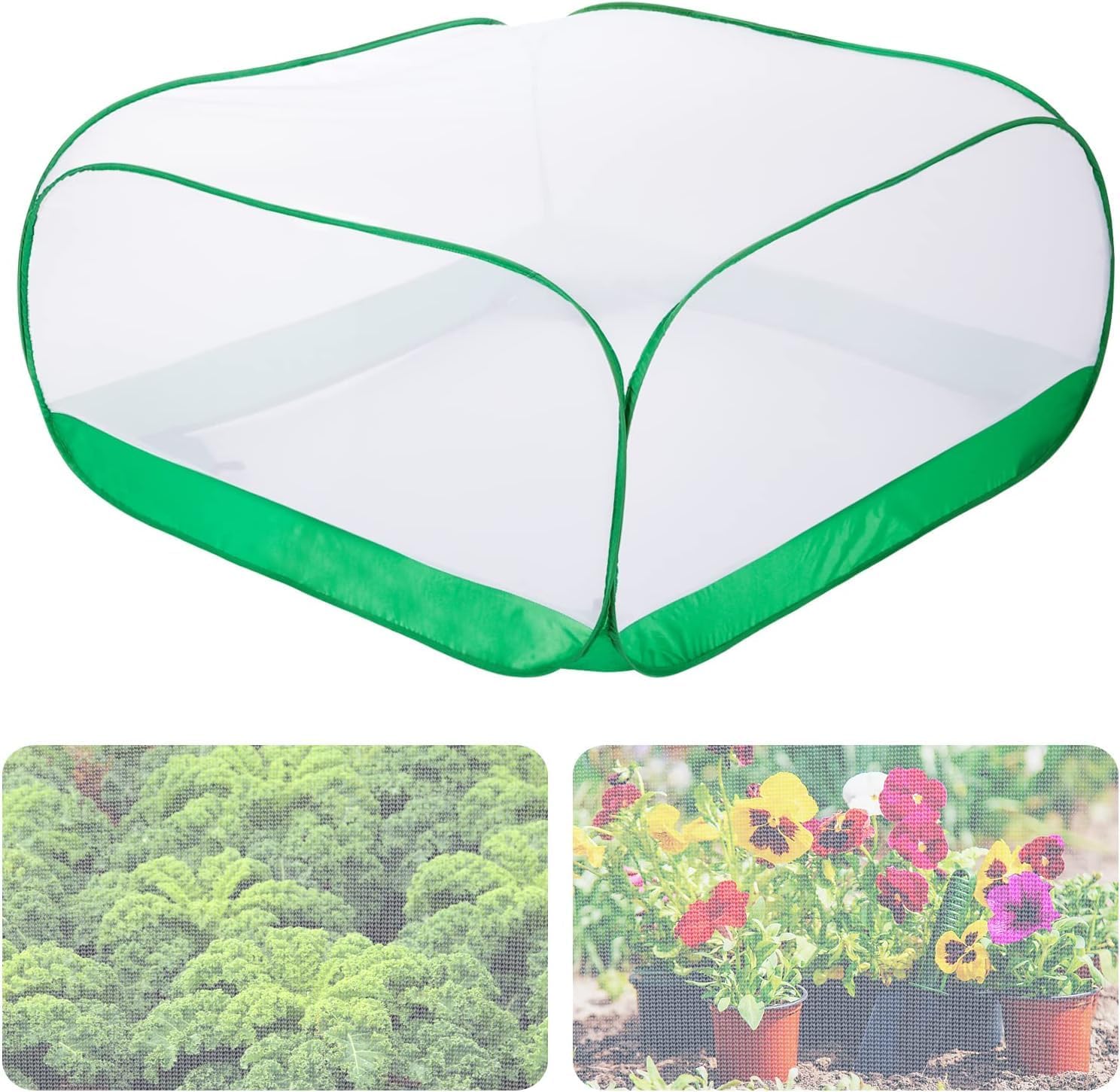 Jssevn Pop-up Pflanzenschutznetz, 100 Cm X 100 Cm X 50 Cm, Feinmaschiges Insektennetz Für Den Rundumschutz Im Garten