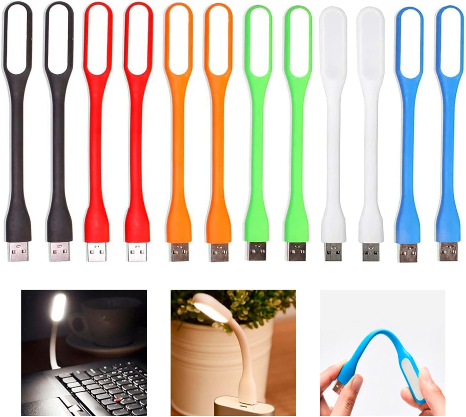 Jssevn Flexible Usb-led-lampe, 12 Mini-leds, Laptop-leselampe