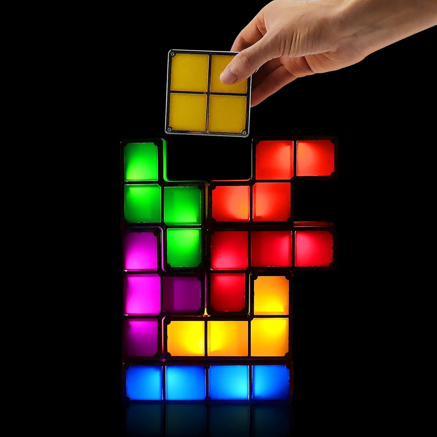 Jssevn Diy Stapelbare Led-tischlampe, 7 Farben, Ineinandergreifend, Originell, 3d-puzzle, Magisches Licht, Hell, Für Kinder