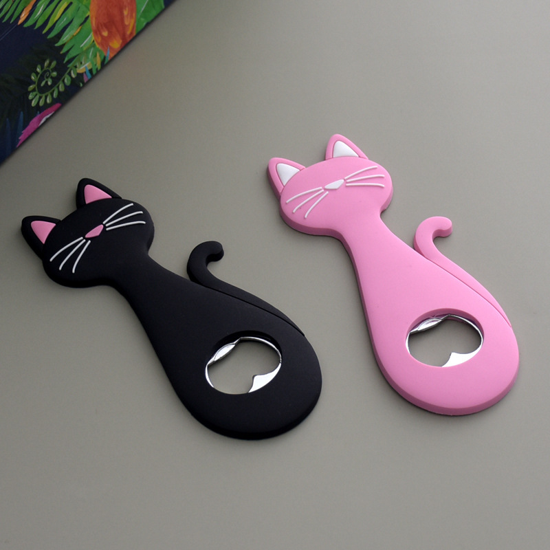 Jssevn-2 Niedlicher Katzenflaschenöffner, Flaschenöffner In Tierform Für Bierdeckel, Magnetische Kühlschrankaufkleber