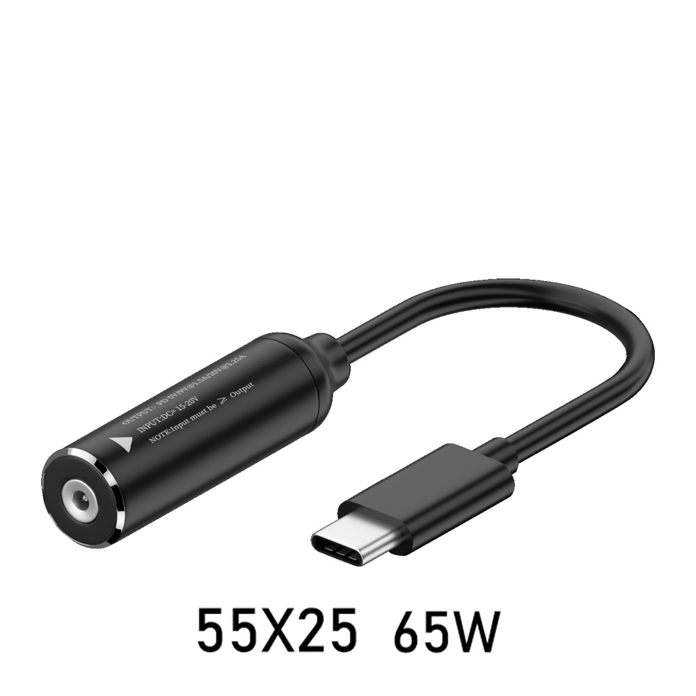Jssevn-pd65w Dc5525 Ladekabel Auf Usb-c Dc 5,5 Mm X 2,5 Mm Rundstecker Auf Typ-c Laptop-netzkabel