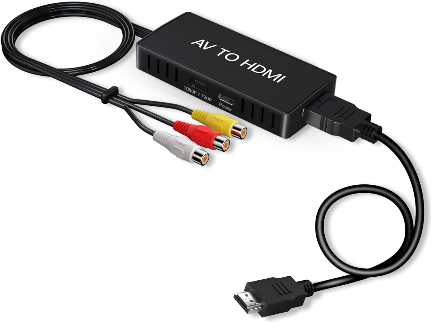 Jssevn-rca Zu Hdmi, Av Zu Hdmi 1080p Adapter, Composite Adapter Für Pc/tv/wii/ps1-3, Unterstützt Pal/ntsc & Dvd/vhs/vcr/blu-ray Player