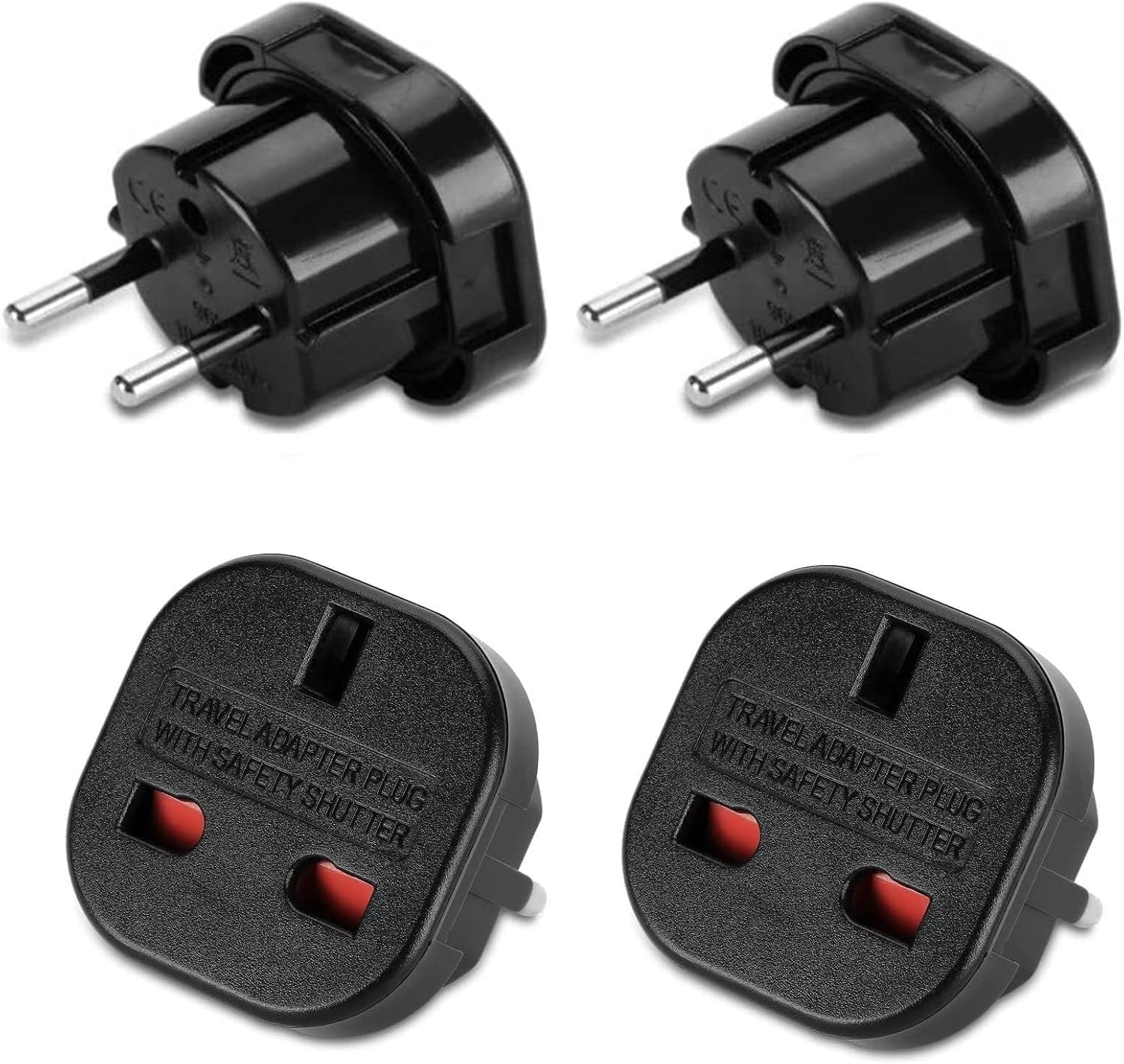 Jssevn-2x Reiseadapter, Uk-stecker Auf Frankreich, Uk-stecker Auf Fr-adapter, Uk-stecker Typ G Auf Typ C Reiseadapter Für Deutschland Und Irland