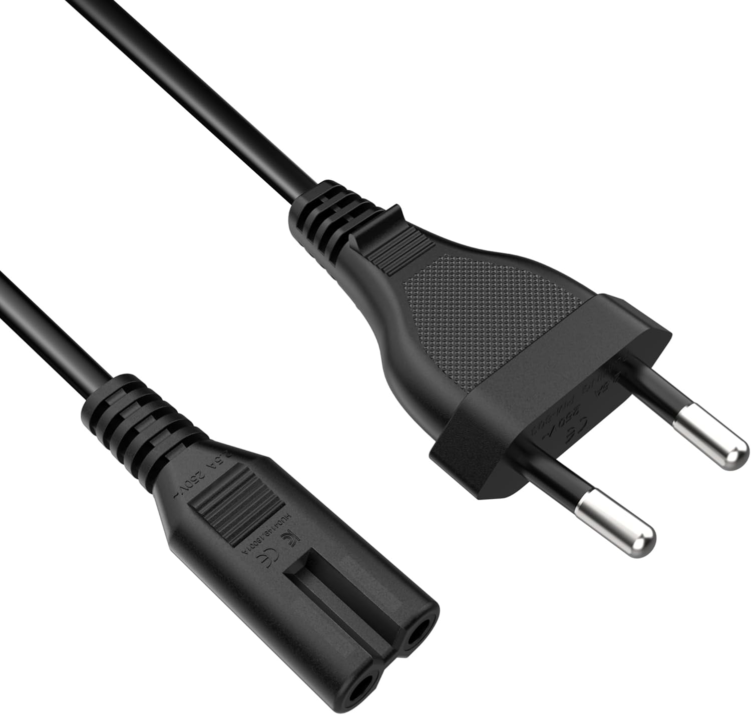 Jssevn-2m Typ-c-netzkabel (europäischer Stecker Auf Europäische C7-buchse, Euro 8) Für Kleine Fernseher Und Blu-ray-receiver