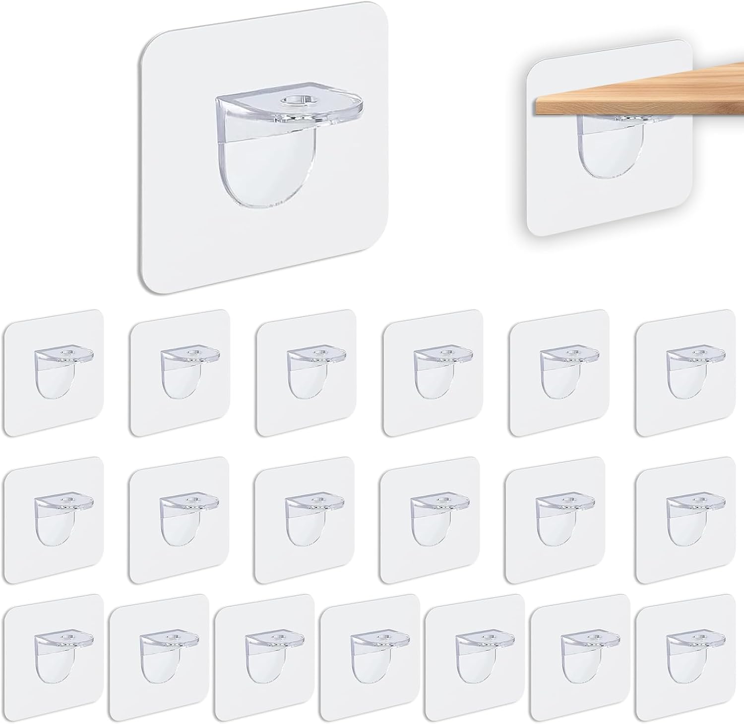 Jssevn-20 Selbstklebende Regalwinkel, Transparent, 7 X 7 Cm, Bohrfreie Klebebefestigung Für Regale, Schränke Und Kleiderschränke, Tragkraft: 10 Kg