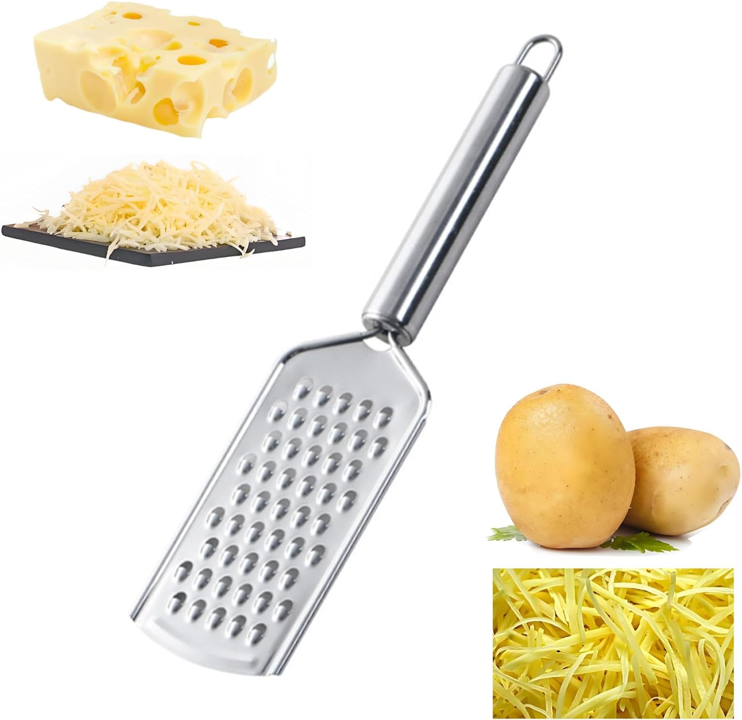 Jssevn Käsereibe, Parmesanreibe, Manuelle Küchenreibe, Edelstahl, Fein, Für Zitronen, Schokolade, Karotten