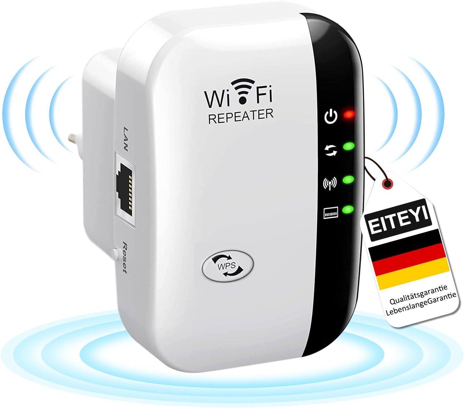 Jssevn-2026 Neuer Leistungsstarker Eiteyi 300-mbit/s-wlan-repeater, Leistungsstarker 2,4-ghz-wlan-verstärker, Wlan-reichweitenverstärker Mit Wps-schutz