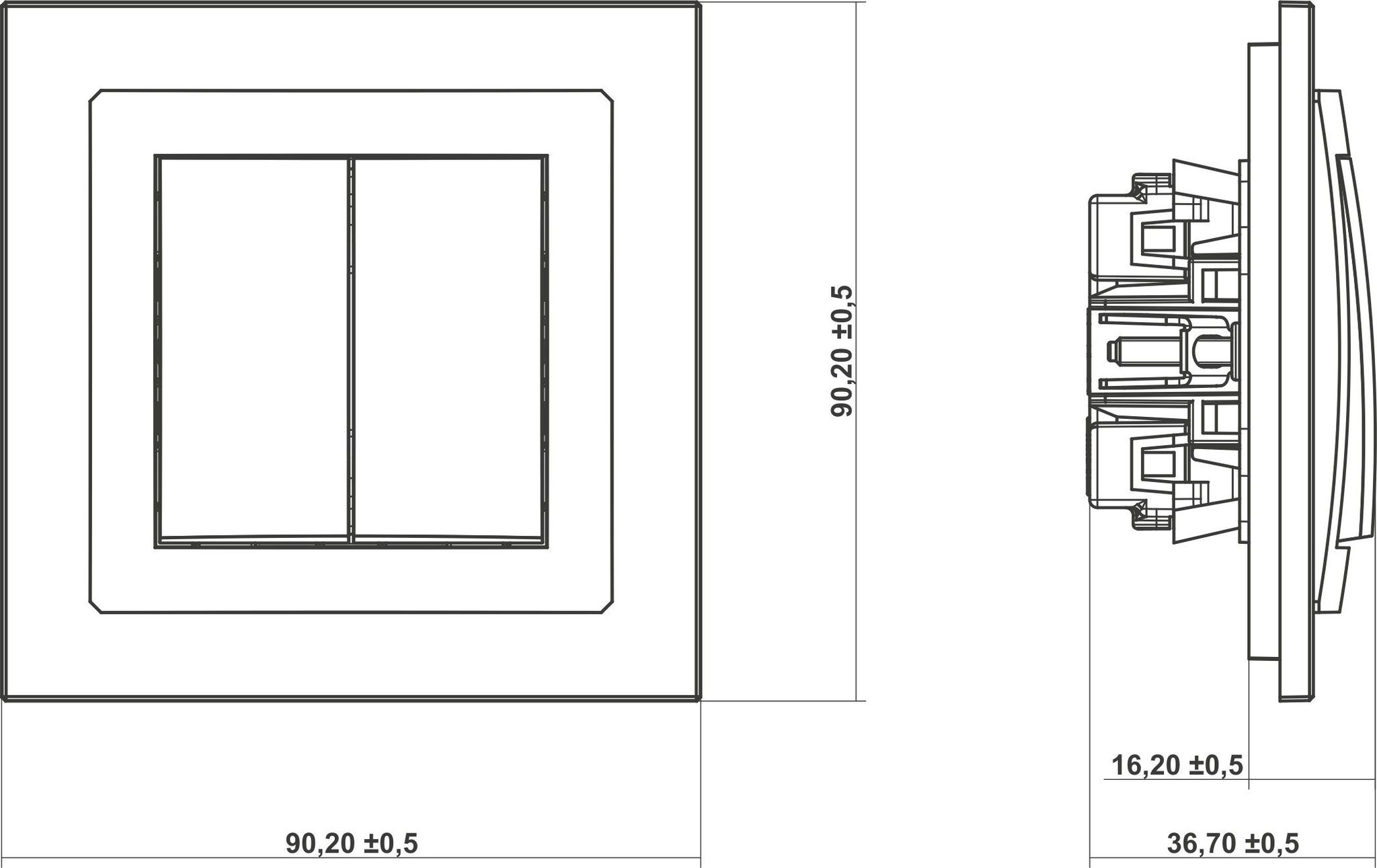 Schalter Karlik 12dwp-44.1 10 Ax 250 V