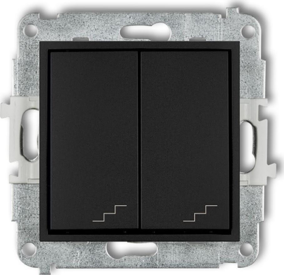 Mini-doppeltreppenschalter, Mattschwarz, 12mwp-33