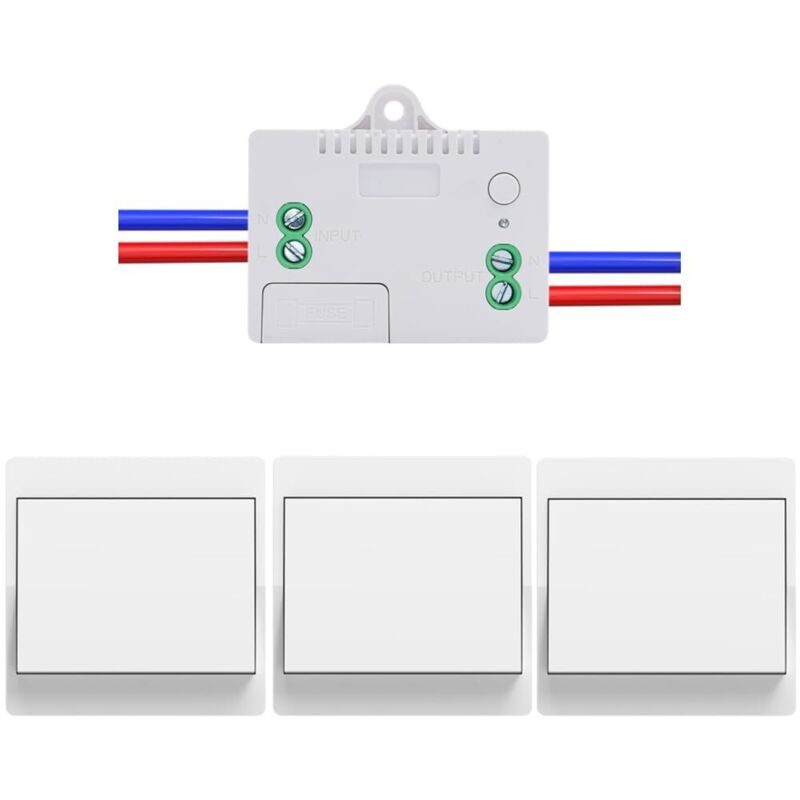 Funk-eu-schalter, Batterielos, 3er-pack, Selbstversorgendes Funk-wechselschalter-set, Batterieloser Funkfernbedienungsschalter Für Die Hausbeleuchtung (eu 1-fach 3v1a)