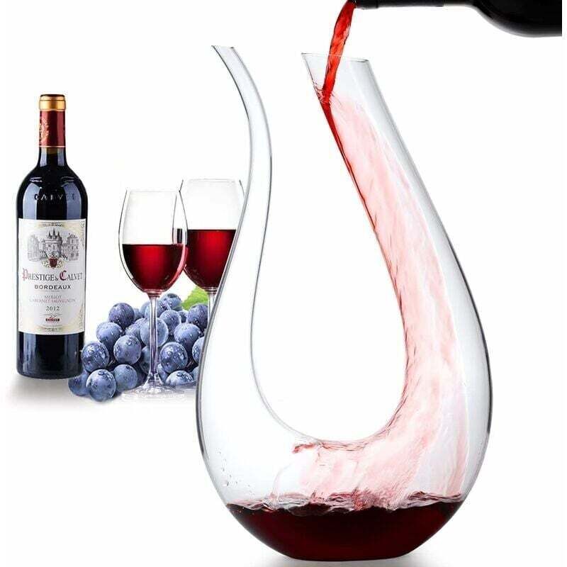Mundgeblasene, Bleifreie Kristall-weinkaraffe (1,5 L) – Dekanter Für Rotwein – Tropffreies Ausgießen – Elegantes Design