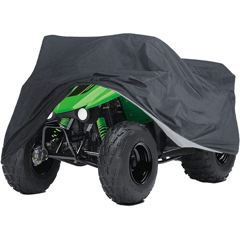 Schutzhülle Für Motorrad, Quad, Atv, 210d Polyester-taftplane, Wasserdichte Outdoor-schutzhülle, Uv-beständig, Silber, 182 X 111 X 16 Cm