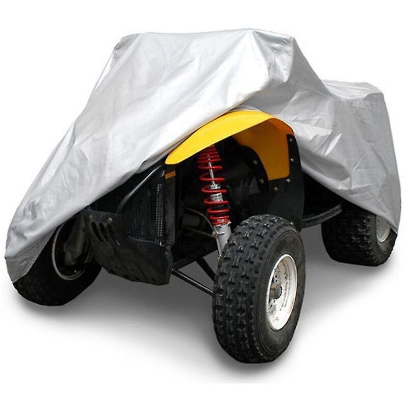 Schutzhülle Für Motorrad, Quad, Atv, 210d Polyester-taftplane, Wasserdichte Outdoor-schutzhülle, Uv-beständig, Silber, Xxl: 22098106cm