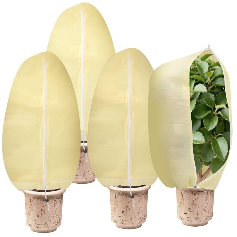 4-teiliges Pflanzenschutz-set, Winterabdeckung Für Pflanzen Im Freien, Pflanzenschutzdecke, Wiederverwendbare Winterabdeckung, 80 × 120 Cm Mit Reißverschluss