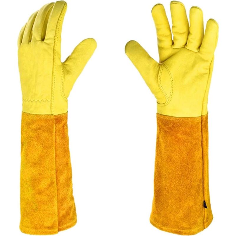 Gelbe Gartenhandschuhe (große Größe) Für Damen Und Herren, Rosa Gartenhandschuhe, Schutzhandschuhe Für Lange Gartenarbeiten.