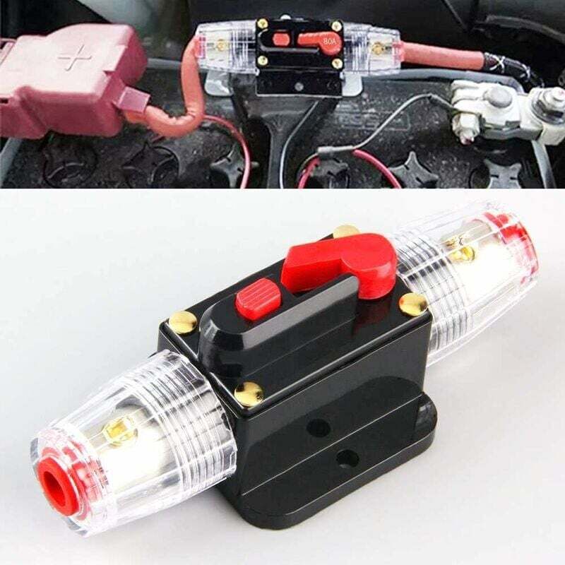 Kfz-sicherungsschalter, 12v - 24v Dc Kfz-schutzschalter, Manueller Rückstell-sicherungsschalter Für Auto-audio, Inline-sicherungsblock (60a)