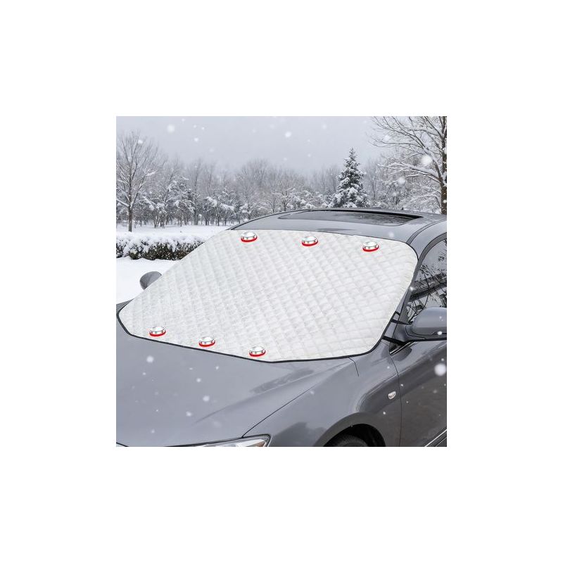 193 X 126 Cm Winter-windschutzscheibenabdeckung, Frontscheibenschutz Gegen Frost, Magnetische Plane Gegen Schnee, Eis, Regen, Frost Und Sonne, Faltbar