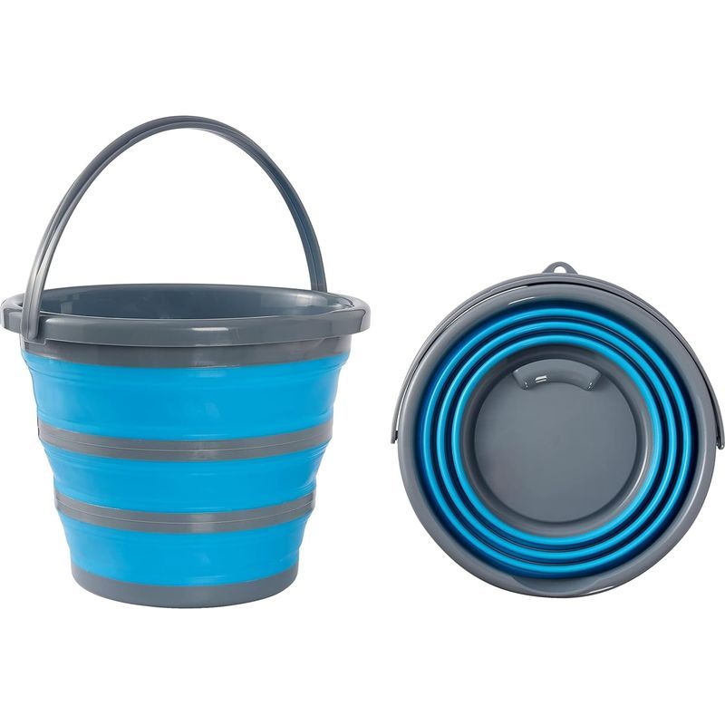 Zusammenfaltbarer 10-liter-reinigungseimer, Ideal Für Reisen, Auto, Camping, Wohnmobile, Wandern Und Angeln. Kompakt Und Robust.